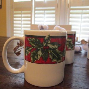 International China set of 4 Christmas mugs